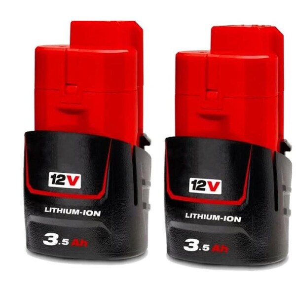 [2 Pack] 12V 3.5Ah Milwaukee M12 M12B3 Compatible Cordless Battery 48-11-2401 2440