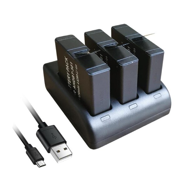Replacement 3 Battery and USB Triple Charger for GoPro Hero 8 7 6 5 AABAT-001 AABAT-001-AS AHDBT-501 AHDBT-601 AHDBT-701 AHDBT-801 Camera