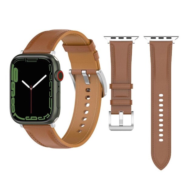 Leather Soft Band Replacement Strap For Apple Watch Series 7 6 5 4 3 2 1 SE Sport 42mm 44mm 45mm Brown