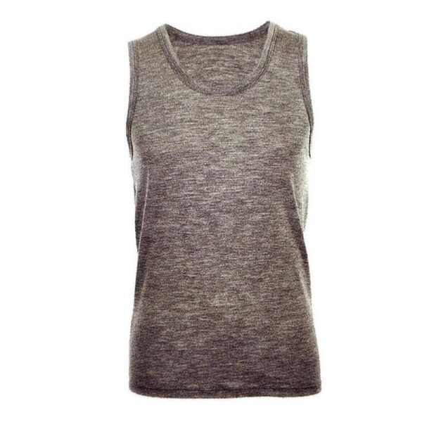 MERINO SKINS Mens Classic Round Neck Tank Singlet Thermal Top - Ceramic 2XL (110cm Chest)