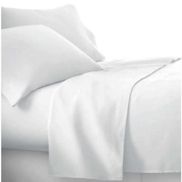 Queen Fitted Bed Sheet White Cotton Rich Percale