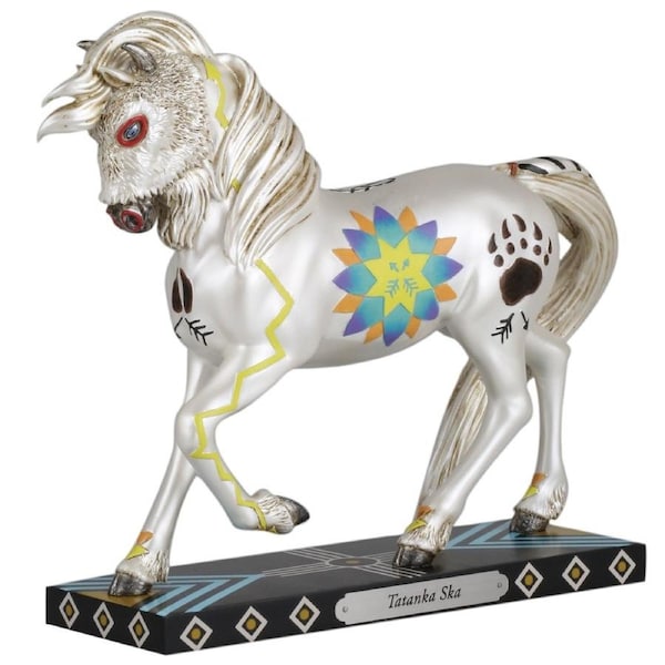 Trail of Painted Ponies - Tatanka Ska (Lakota for White Buffalo) Horse Figurine