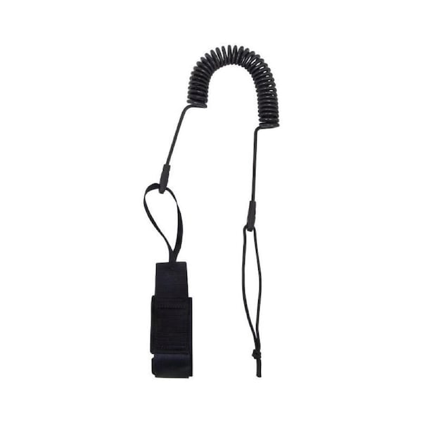 SUP Leash Coiled Spring Leg Rope Leash Black Stretch Stand UP Paddle Board BB