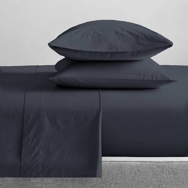 Renee Taylor Split King Sheet Set 300TC Organic Cotton Home Bedding Turbulence