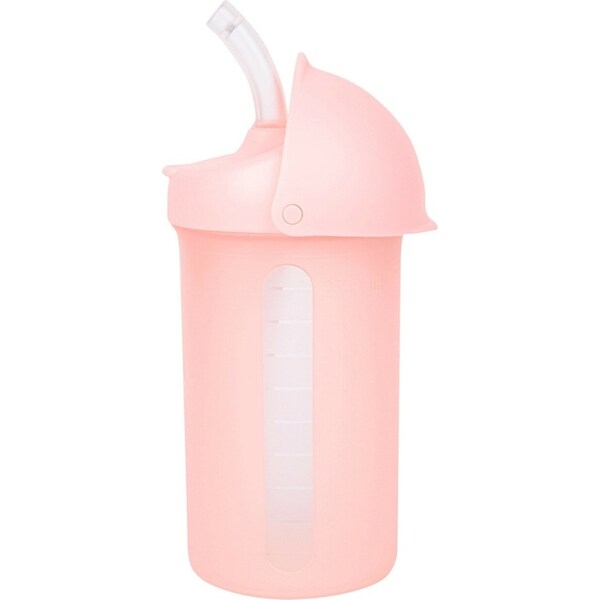 Boon Swig 270ml Water Bottle Sippy Cup w/ Silicone Straw Baby/Toddler 6m+ Blush