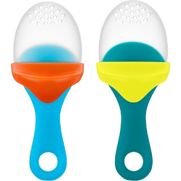 2pc Boon Pulp Silicone Feeder Food/Fruit/Vegetable Pacifier Baby 6m+ Blue/Orange
