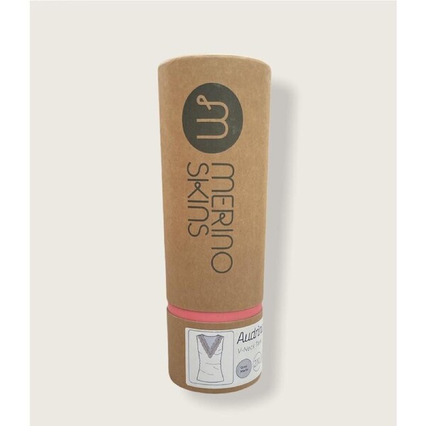 Merino Skins Womens Lace Audrina V-Neck Tank Thermal Top Base Layer - Soft Grey Marle L