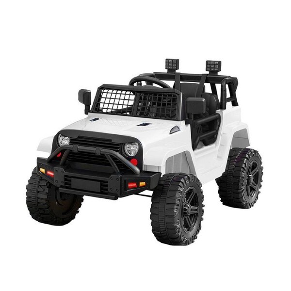 Rigo Kids Ride On Car Electric 12V Car Toys Jeep Battery Remote Control Toys White