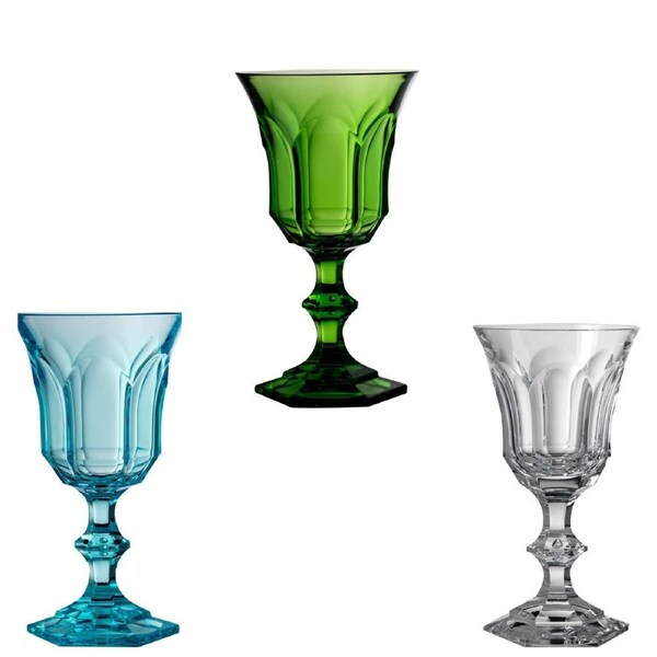 Mario Luca Giusti Victoria Albert Set of 3 Goblet Green - Clear - Turquoise