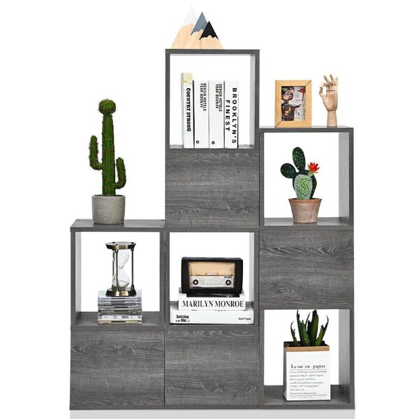 Costway 9 Cube Storage Shelf Wood Bookcase Bookshelf Office Study Living Room