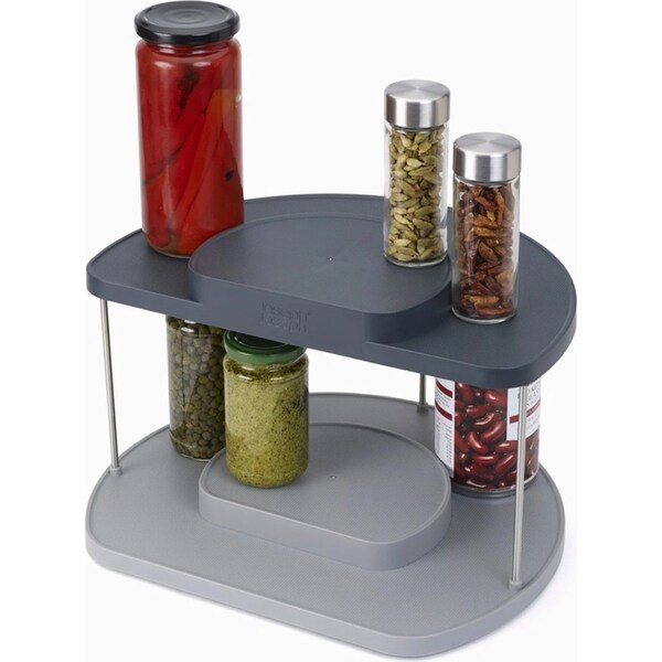 Joseph Joseph Cupboard Store 2 Tier Rotating Spice/Seasoning Organiser Stand GRY