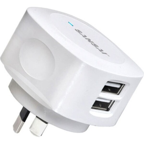 Sansai Hi-Speed Wall Mobile Charger/Adaptor/Socket 3.1A Assorted 15W 2xUSB-A