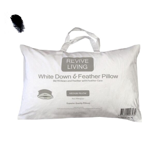 70% Feather 30% Down Non-Allergenic Superior Medium Standard Pillow 48 x 73 cm