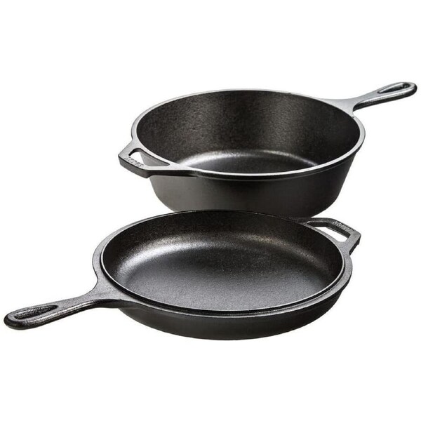 Preseasoned Cast Iron Combo Cooker, Cast Iron Skillet (26 cm) & Pot - Dutch Oven