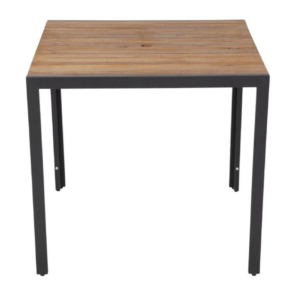 Bolero Steel & Acacia Square Table - 800mm