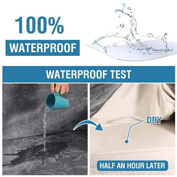 L Shaped Sofa Covers 100% Waterproof Chaise Lounge Covers for Pets Dogs 2 Pieces, Left/Right Sectional, Large Camel / Right Sectional