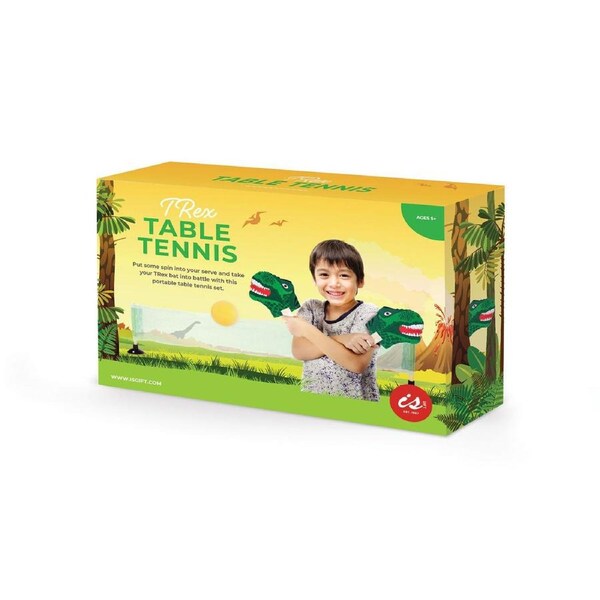IS GIFT TRex Table Tennis Ping Pong Set with 2 Bats, Net & Balls