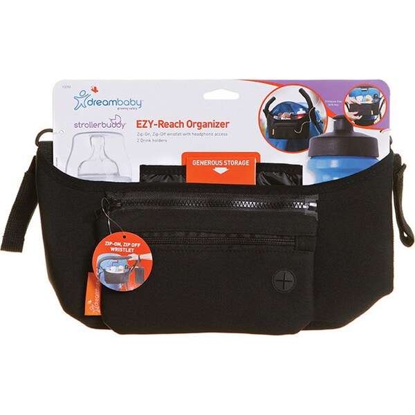 Dreambaby 33cm Strollerbuddy Pram/Stroller Ezy-Reach Organiser Bag Black