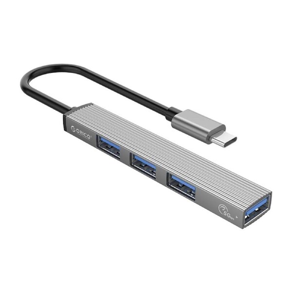 Orico Aluminum Ultra-thin Type-C to USB 3.0/2.0 Hub Docking Station 4-Port Hub [AH-13-GY]