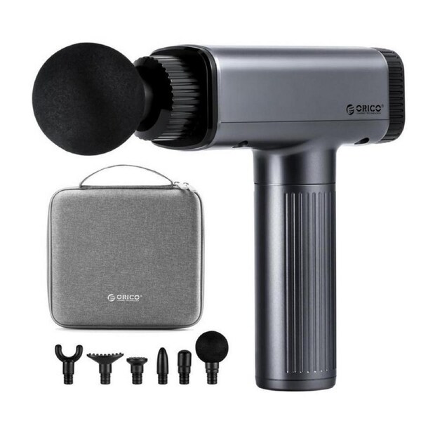 Orico JX-703 Massage Fascia Gun, 6 Massage Heads/LED Touch Screen/30 Speed Level [JX-703-BB-BK]