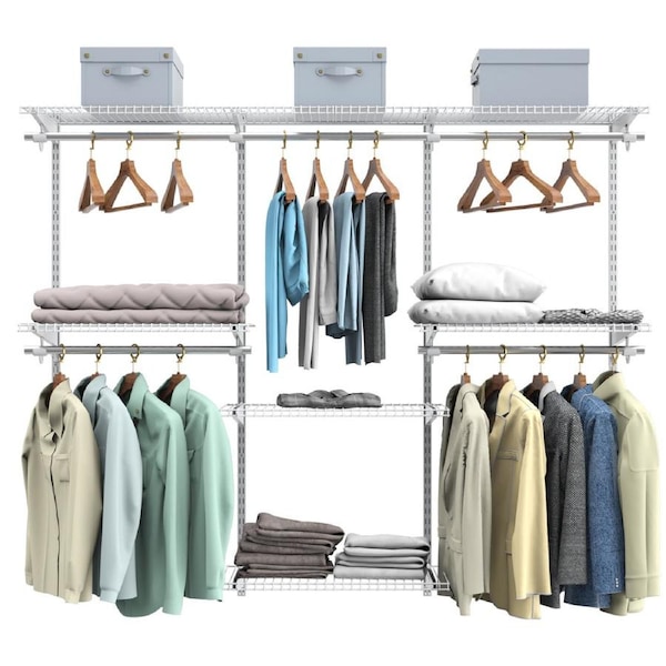 Costway Wall Mounted Custom Closet Rack Shelf DIY Clothes Organizer System Home Bedroom