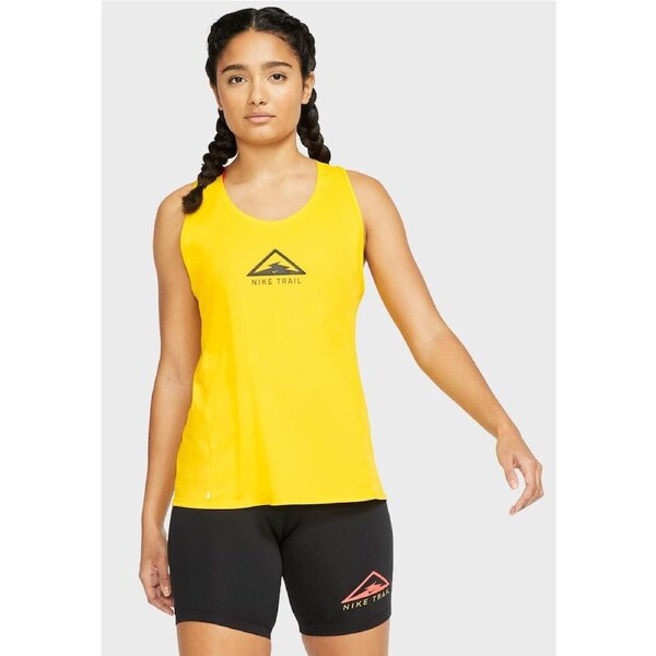 Nike Womens City Sleek Trail Gym Yoga Sports Running Singlet Tank Top - Yellow XS