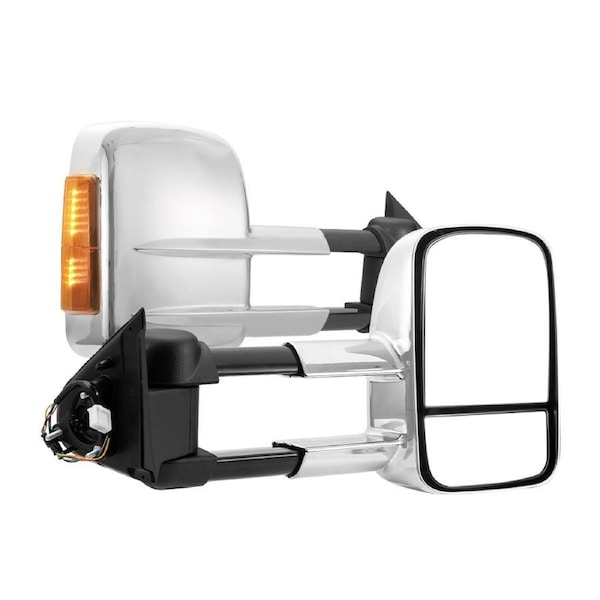 SAN HIMA Extendable Towing Mirrors for Nissan Navara D23 2015-On Chrome