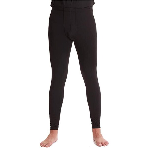 MERINO SKINS Mens Classic Long Johns Wool Thermal Pants Underwear - Black XS