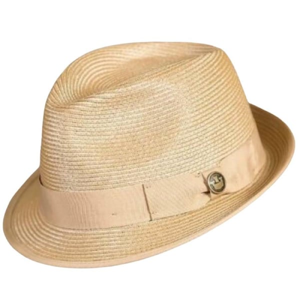 Goorin Bros Baseline Stingy Brim Fedora Hat Trilby Summer Straw - Tan S