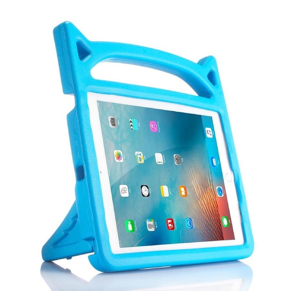 ZUSLAB Kids iPad 6 Case, Durable Shockproof Handle Stand Protective Cover for Apple 9.7" (2018) - Blue