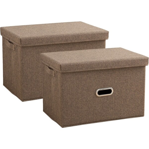 SOGA 2X Coffee Super Large Foldable Canvas Storage Box Cube Clothes Basket Organiser Home Decorative Box