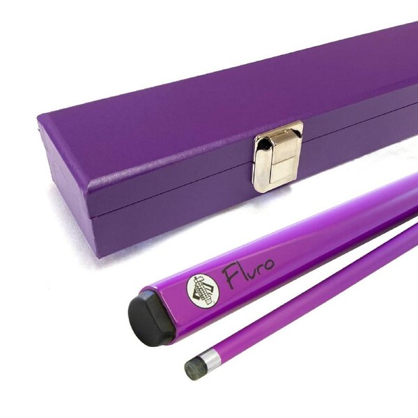 FLURO Purple Pool Snooker Billiard Cue and Case