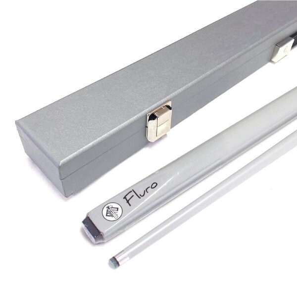 FLURO Silver Pool Snooker Billiard Cue and Case