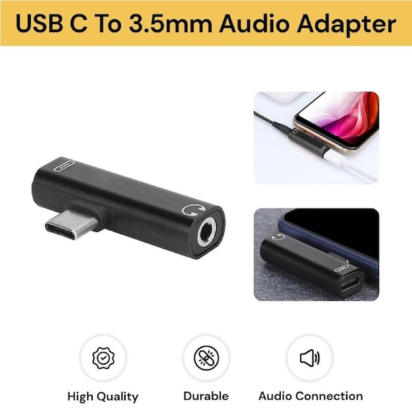 Headphone Audio USB Type C to 3.5mm Jack Aux Adapter Connector