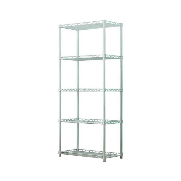 5 Tier Silver Metal Storage Rack Shelving Wire Shelf