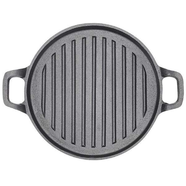 30cm Round Cast Iron Griddle Plate, BBQ Pan Cooking Griddle Grill for StoveF, Oven