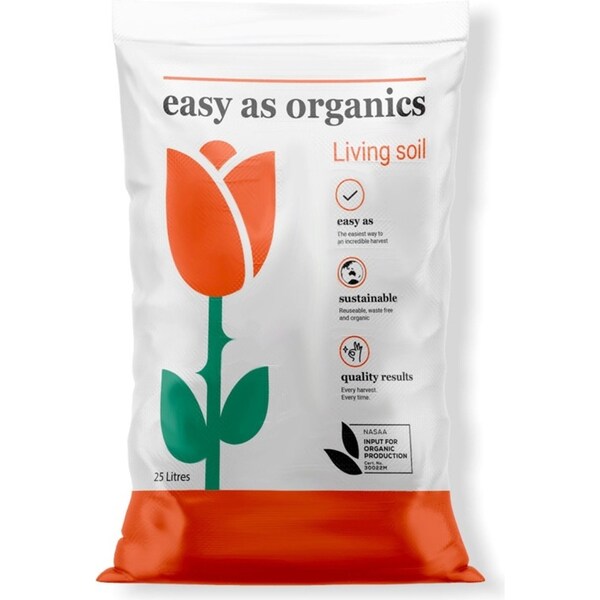 25L Living Soil - Water Only Base Plant Grow Nutrient Substrate - Easy As Organics