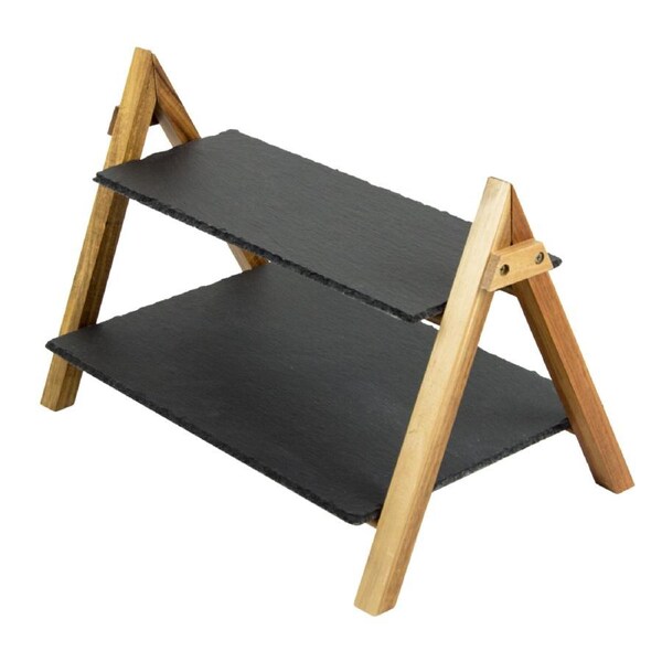 Party 2 Tier Cake Stand Slate Wedding Tiered Serving Stand Afternoon Tea