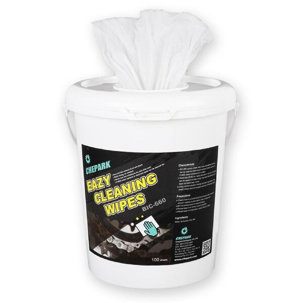 CyclingDeal Bike Bicycle Parts Cleaning Wipes - Size 26 x 30cm - Value Pack of 100 Sheets