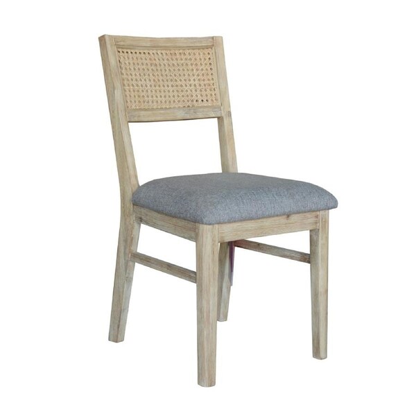 Grevillea Dining Chair Set of 2 Solid Acacia Timber Wood Rattan Furniture -Brown