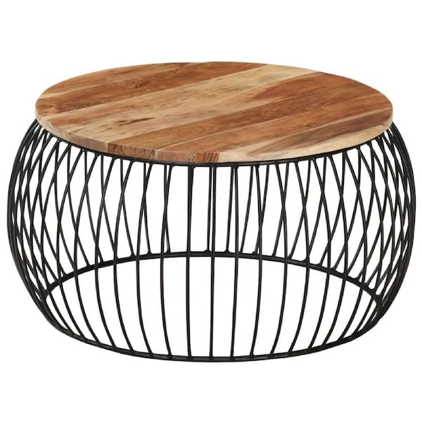 Coffee Table ?68 cm Solid Acacia Wood vidaXL