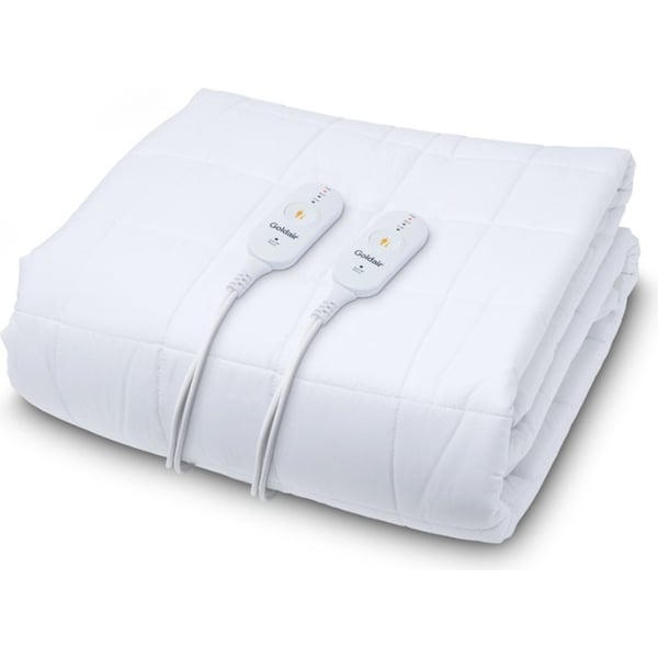 Goldair Waterproof Electric Blanket For Queen Size Bed Adjustable Heated 60W WHT