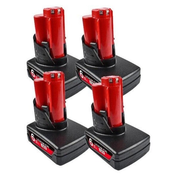 [4 Pack] Milwaukee M12 Compatible 6.0Ah Batteries