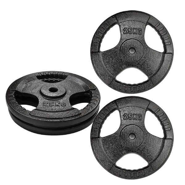 100kg 26.5mm Dia Hole Cast Iron Weight Plate for 25mm Dia Barbell - (YAA1_1)