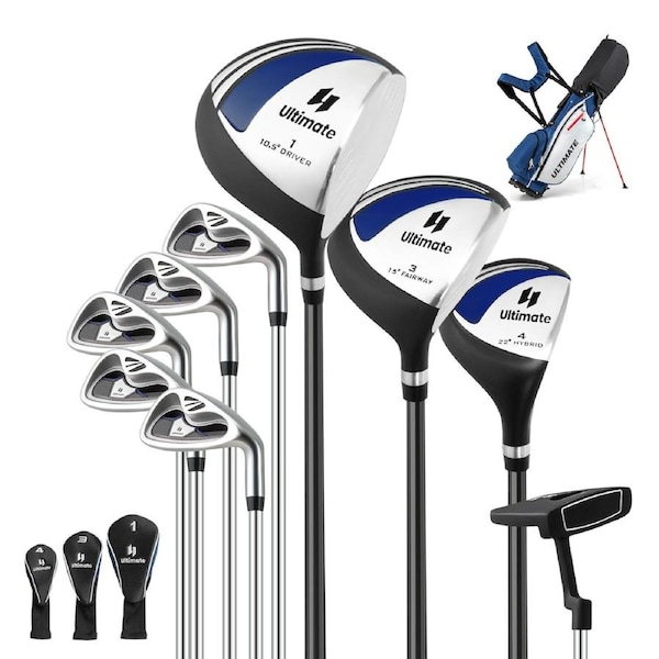 Costway Men Golf Clubs Set Beginner w/Stand Bag 10PCS Alloy/Graphite Drive Right Hand