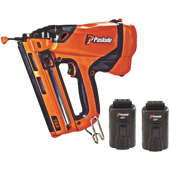 BRAND NEW PASLODE CORDLESS GAS ANGLED FINISH NAILER KIT 916200 2 BATTERIES