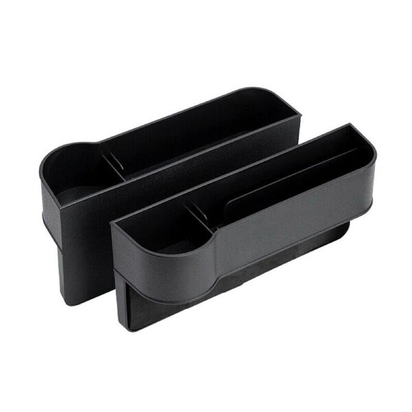 2PCS Car Seat Storage Box&Console Side Pocket Coin Phone Organizer Cup Holder