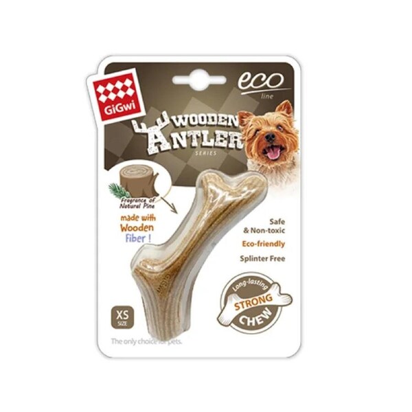 Wooden Antler X-Small 10cm Dog Chew Toy by GiGwi