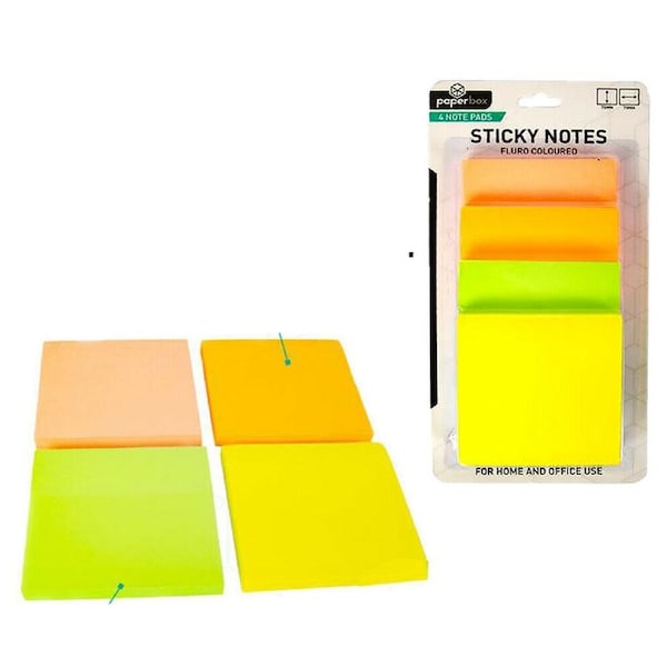 Assorted Sticky Notes Fluro Sticky Notes Reminder Writing Office Memory 300 Sheets Each