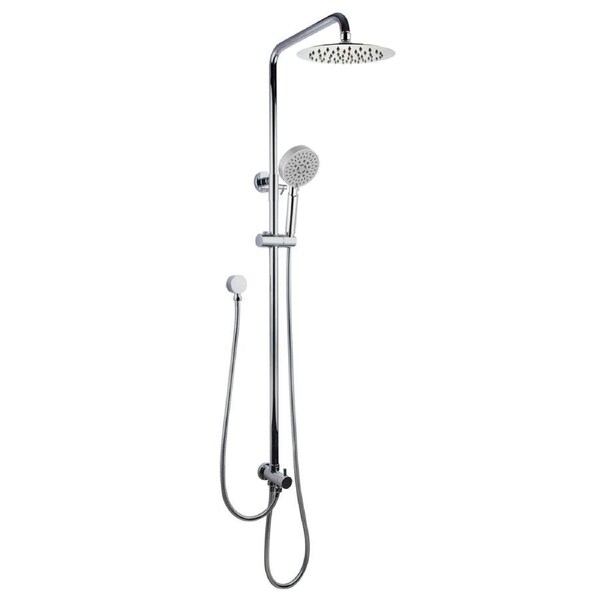 ACA WELS Round 8" Ultrathin Rainfall Shower Head 5-MODE Handheld Set Adjustable Sliding Height Rail Wall Gooseneck Arm Diverter Chrome